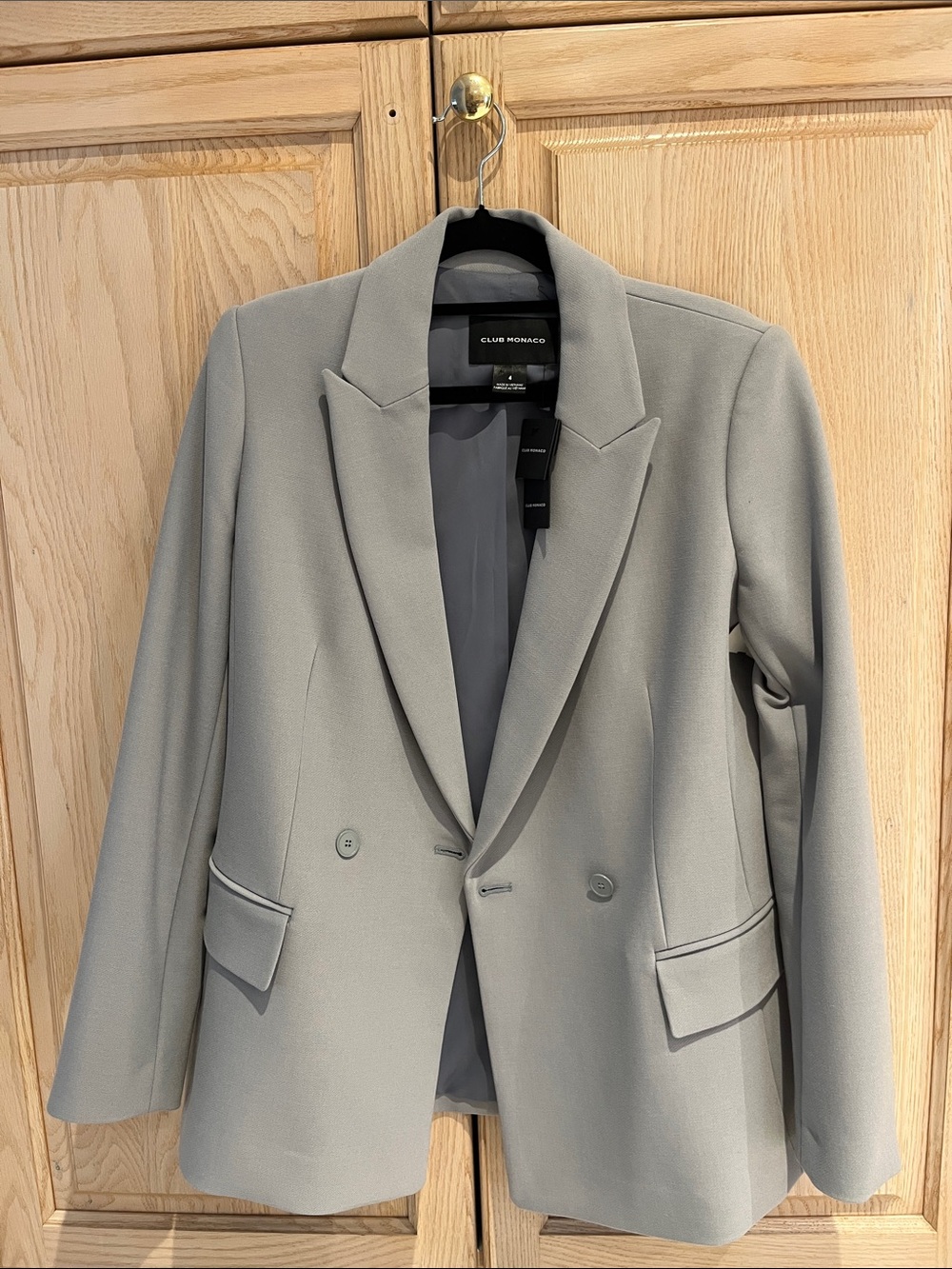 Club Monaco Double-Breasted Light Blue Gray Blazer